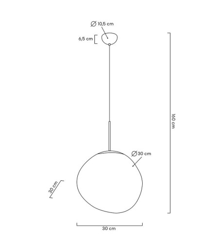 MOOSEE lampa wisząca FUSION 30 miedziana  - akryl