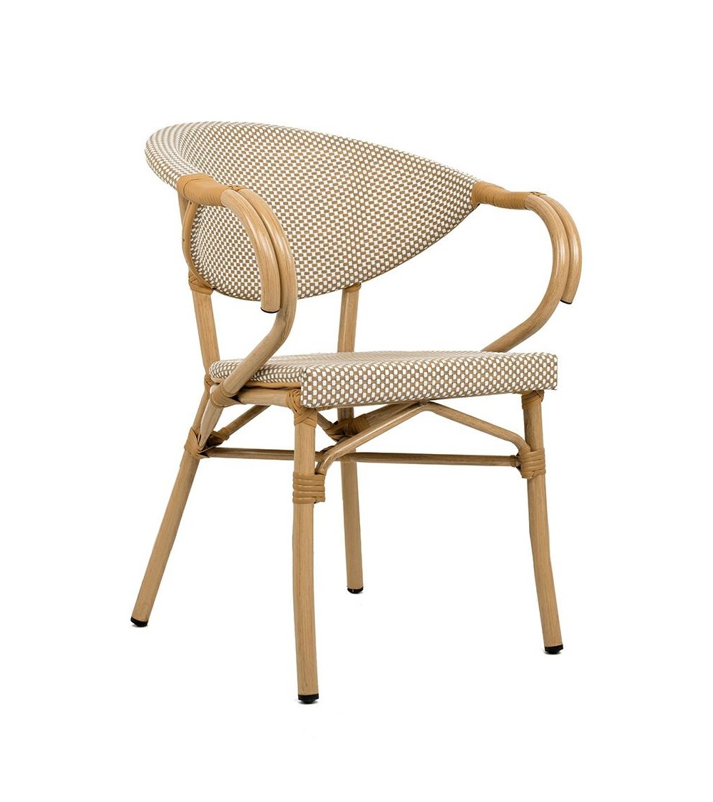 Krzesło ogrodowe CAFE BISTRO PARIS ARM    beżowe rattan