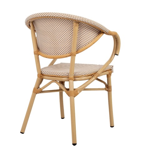 Krzesło ogrodowe CAFE BISTRO PARIS ARM    beżowe rattan