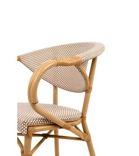 Krzesło ogrodowe CAFE BISTRO PARIS ARM    beżowe rattan