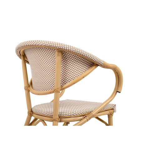 Krzesło ogrodowe CAFE BISTRO PARIS ARM    beżowe rattan