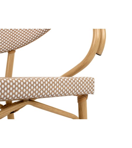 Krzesło ogrodowe CAFE BISTRO PARIS ARM    beżowe rattan