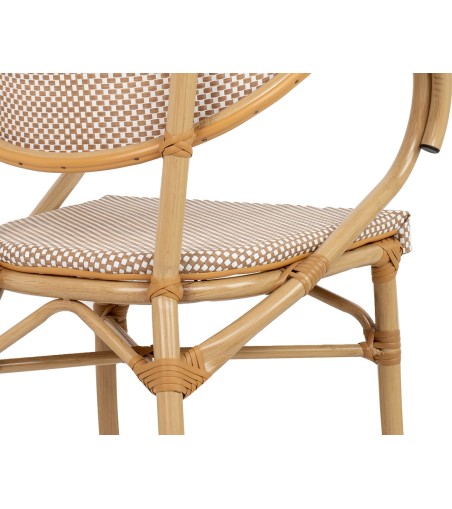 Krzesło ogrodowe CAFE BISTRO PARIS ARM    beżowe rattan