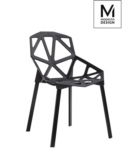MODESTO krzesło SPLIT MAT czarne - polipropylen, podstawa metalowa
