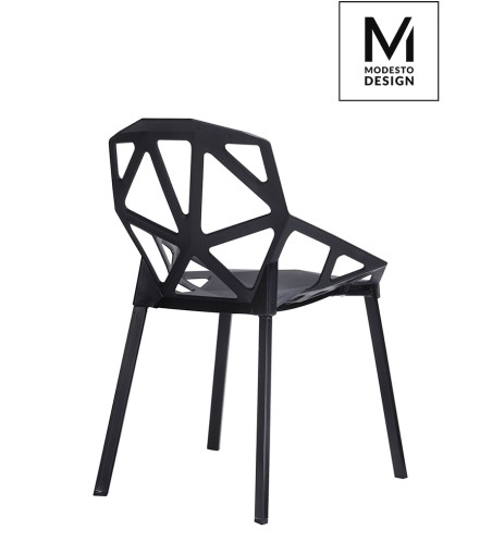 MODESTO krzesło SPLIT MAT czarne - polipropylen, podstawa metalowa