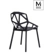 MODESTO krzesło SPLIT MAT czarne - polipropylen, podstawa metalowa