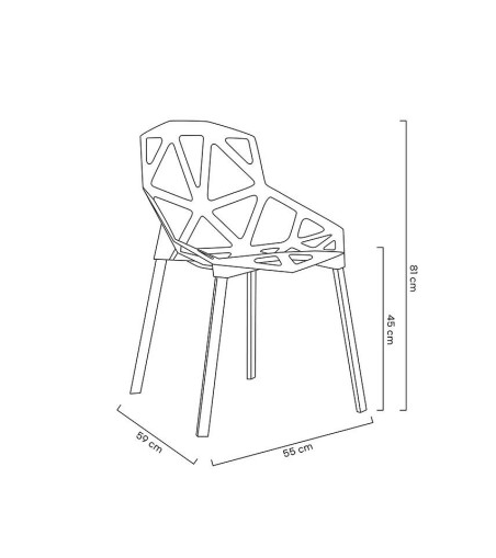 MODESTO krzesło SPLIT MAT czarne - polipropylen, podstawa metalowa