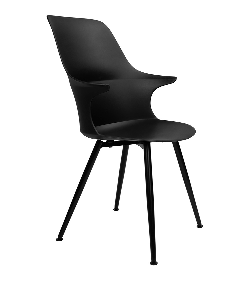 Krzesło BRAZO HIGH czarne  - polipropylen, metal