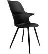 Krzesło BRAZO HIGH czarne  - polipropylen, metal