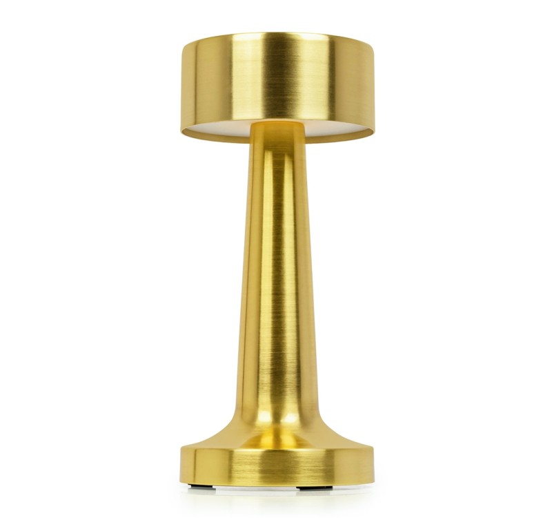 Lampa biurkowa LEE złota - wbudowana bateria, LED