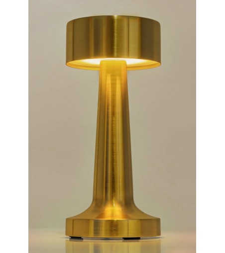 Lampa biurkowa LEE złota - wbudowana bateria, LED