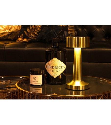 Lampa biurkowa LEE złota - wbudowana bateria, LED