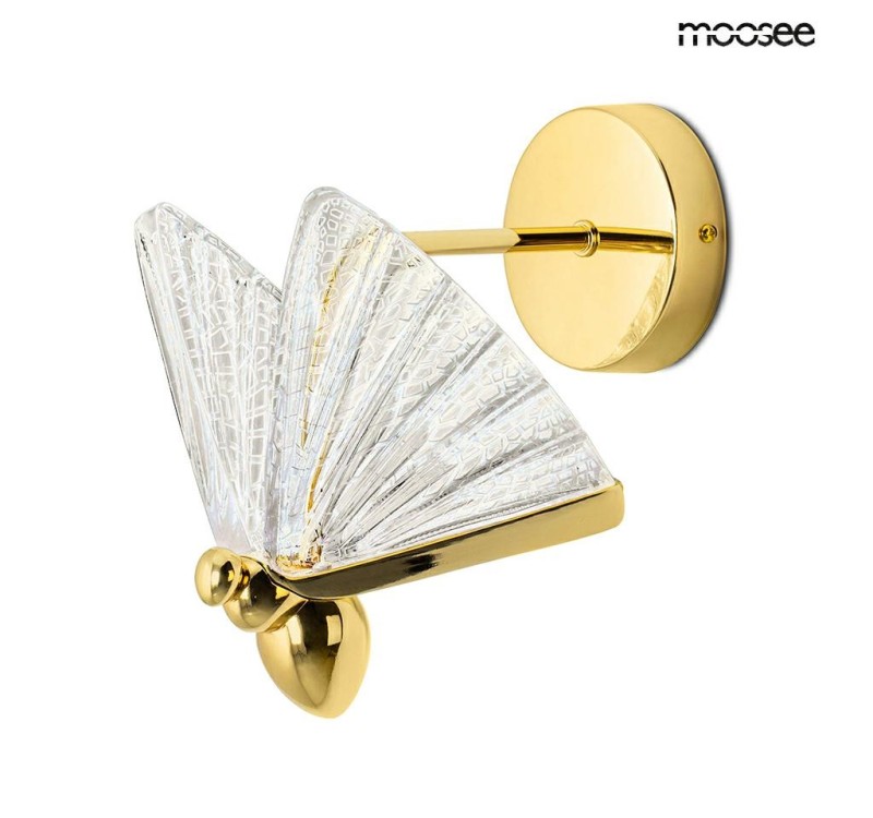 MOOSEE lampa ścienna BUTTERFLY M złota