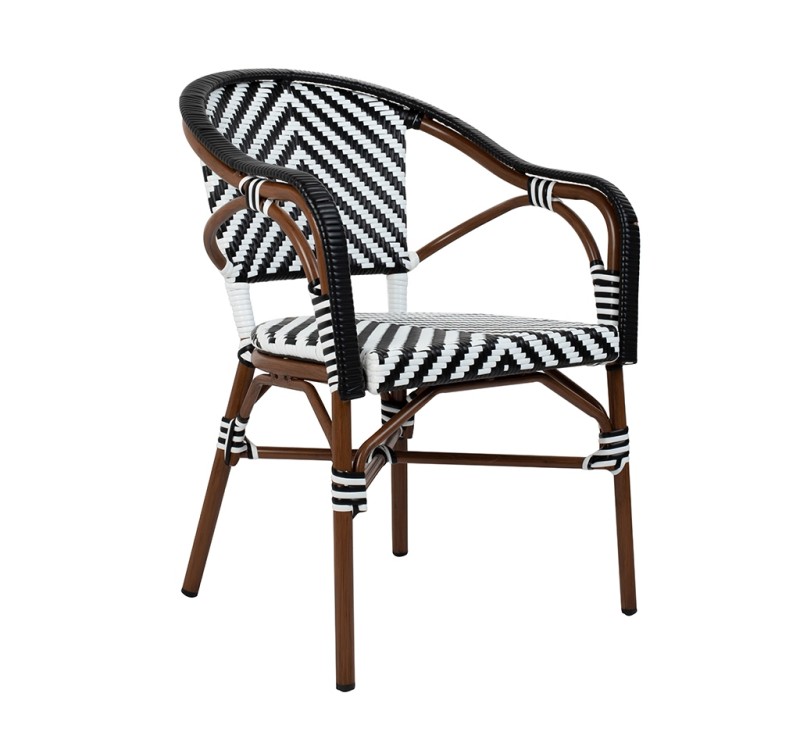 Krzesło ogrodowe CAFE AZURE biały /       czarny