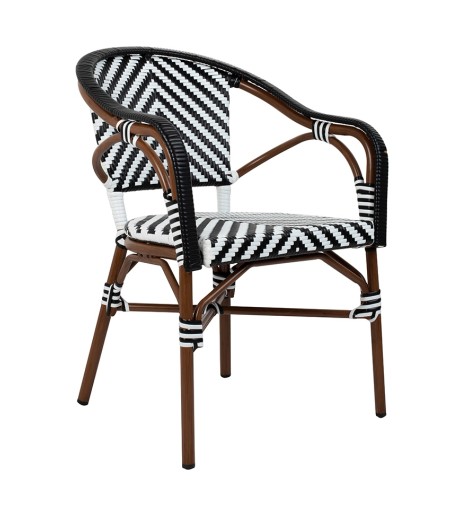 Krzesło ogrodowe CAFE AZURE biały /       czarny