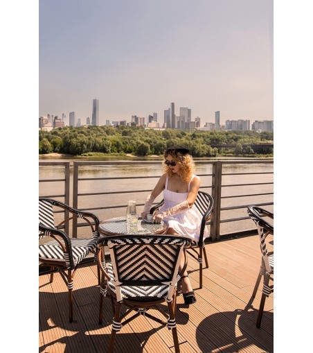 Krzesło ogrodowe CAFE AZURE biały /       czarny