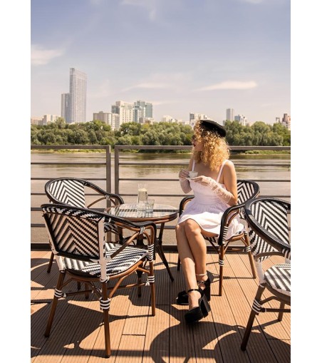 Krzesło ogrodowe CAFE AZURE biały /       czarny