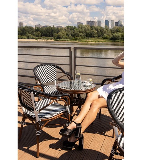 Krzesło ogrodowe CAFE AZURE biały /       czarny