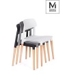 MODESTO krzesło ECCO białe - polipropylen, podstawa bukowa