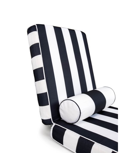 Materac ogrodowy AZURE z poduszką biało-czarny