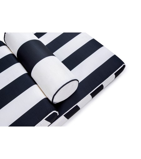 Materac ogrodowy AZURE z poduszką biało-czarny
