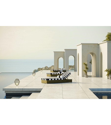 Materac ogrodowy AZURE z poduszką biało-czarny