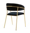 Krzesło MARGO czarne - welur, podstawa złota