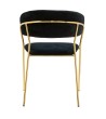 Krzesło MARGO czarne - welur, podstawa złota