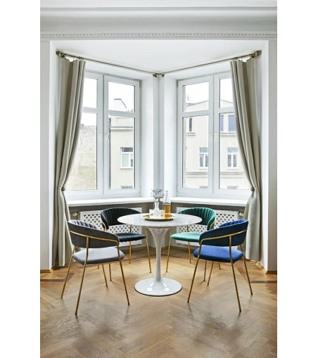 Krzesło MARGO czarne - welur, podstawa złota