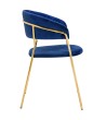 Krzesło MARGO ciemny niebieski - welur, podstawa złota