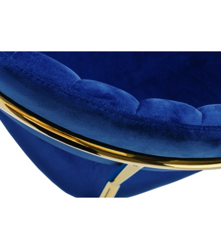 Krzesło MARGO ciemny niebieski - welur, podstawa złota