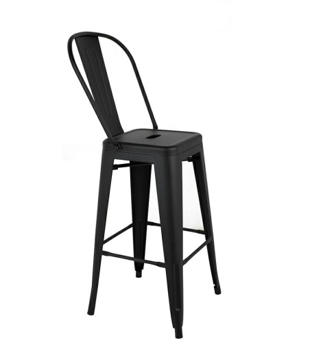 Krzesło barowe TOWER BIG BACK 76  (Paris) czarne
