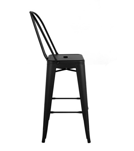 Krzesło barowe TOWER BIG BACK 76  (Paris) czarne