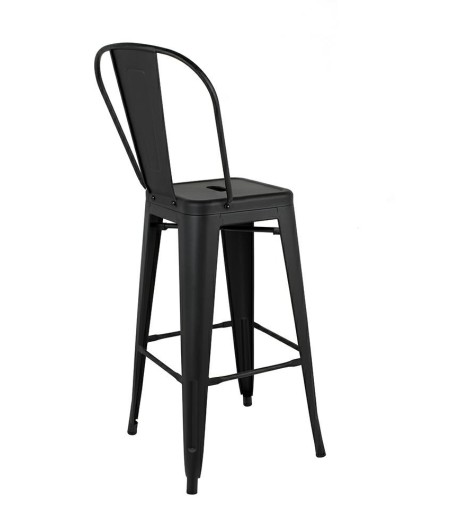 Krzesło barowe TOWER BIG BACK 76  (Paris) czarne