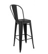 Krzesło barowe TOWER BIG BACK 76  (Paris) czarne