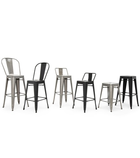 Krzesło barowe TOWER BIG BACK 76  (Paris) czarne