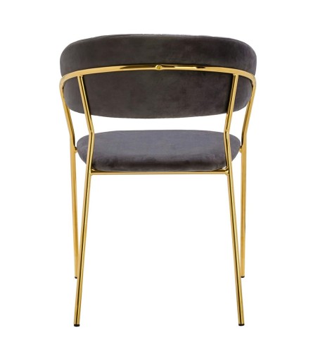 Krzesło MARGO ciemny szary - welur, podstawa złota