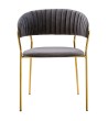Krzesło MARGO ciemny szary - welur, podstawa złota