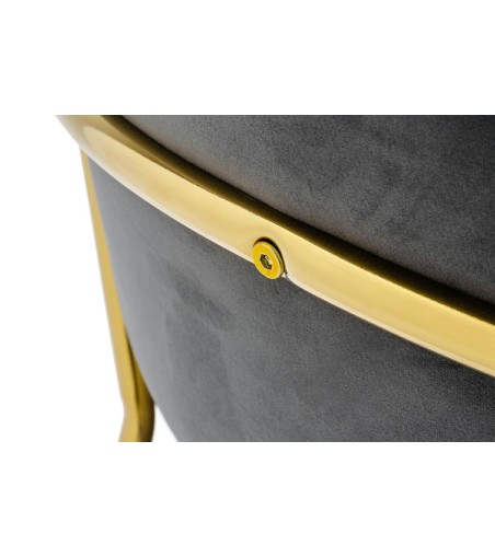 Krzesło MARGO ciemny szary - welur, podstawa złota
