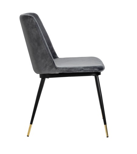 Krzesło DIEGO ciemny szary - welur, podstawa czarno złota