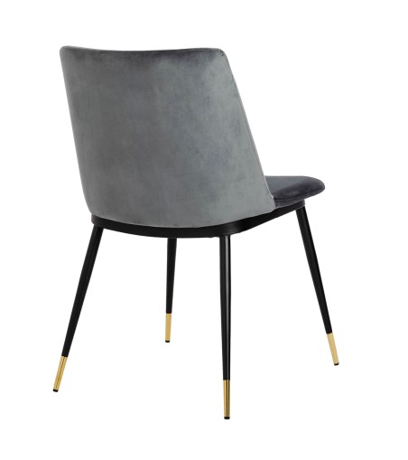 Krzesło DIEGO ciemny szary - welur, podstawa czarno złota