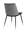 Krzesło DIEGO ciemny szary - welur, podstawa czarno złota