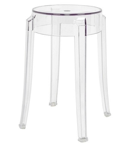 Stołek CHARLES 46 transparentny - poliwęglan