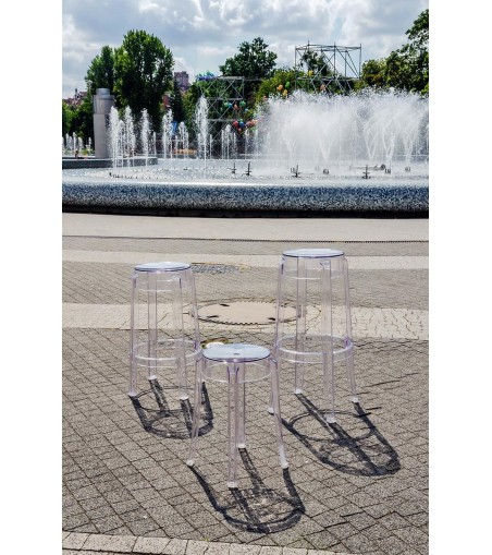 Stołek CHARLES 46 transparentny - poliwęglan