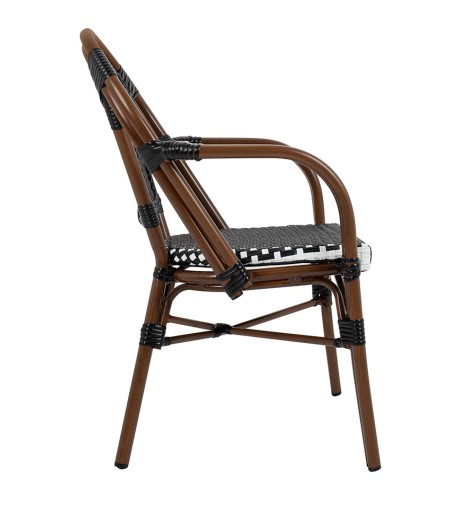 Krzesło ogrodowe CAFE PARIS ARM brązowe   rattan