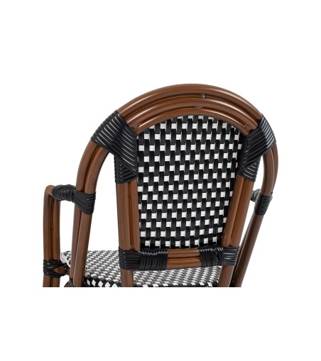 Krzesło ogrodowe CAFE PARIS ARM brązowe   rattan