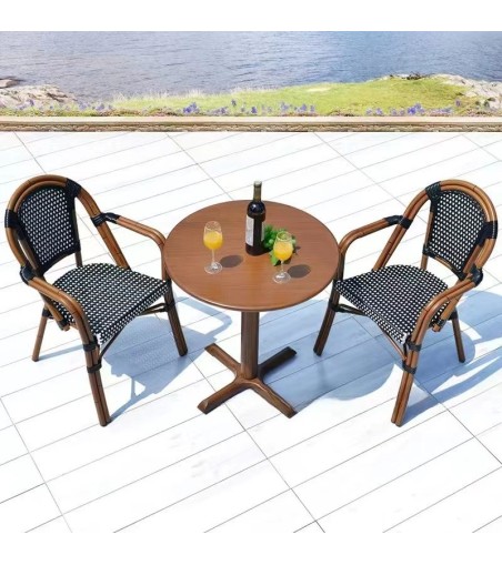 Krzesło ogrodowe CAFE PARIS ARM brązowe   rattan