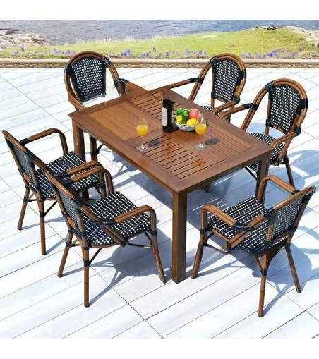 Krzesło ogrodowe CAFE PARIS ARM brązowe   rattan