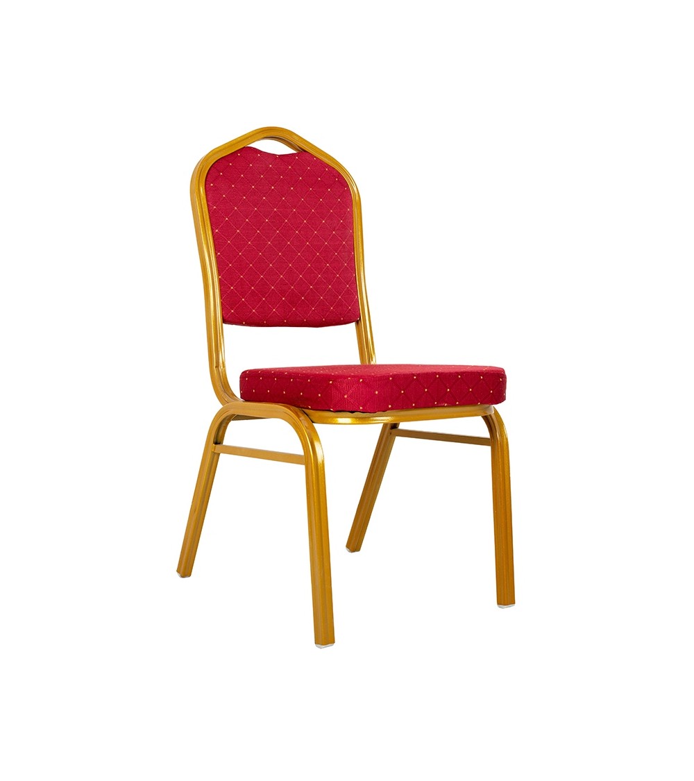 Krzesło bankietowe / konferencyjne HEROS  czerwone / złote