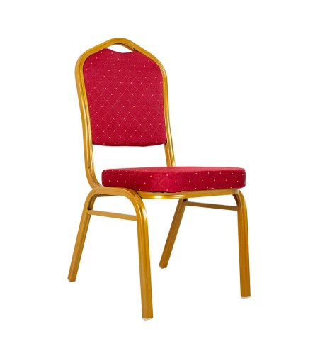 Krzesło bankietowe / konferencyjne HEROS  czerwone / złote